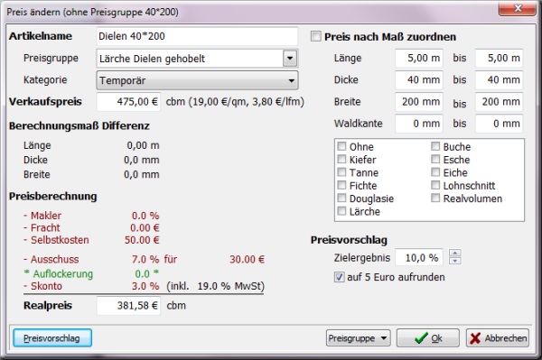 Preisvorschlag